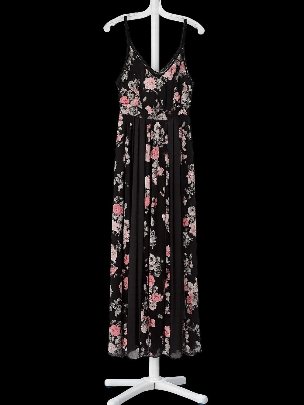 torrid Black Maxi Dress with Pink Floral Print
